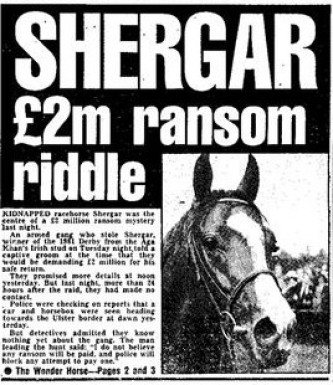 Shergar kidnap headlines